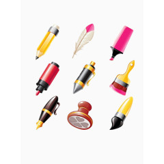 卡通笔矢量图素材