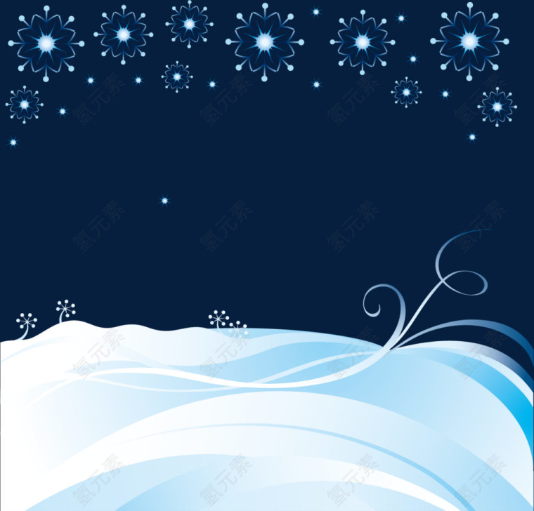 雪花雪地矢量北极雪