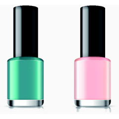 两瓶彩色指甲油