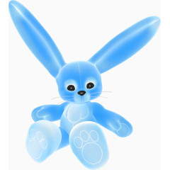 卡通手绘蓝色兔子