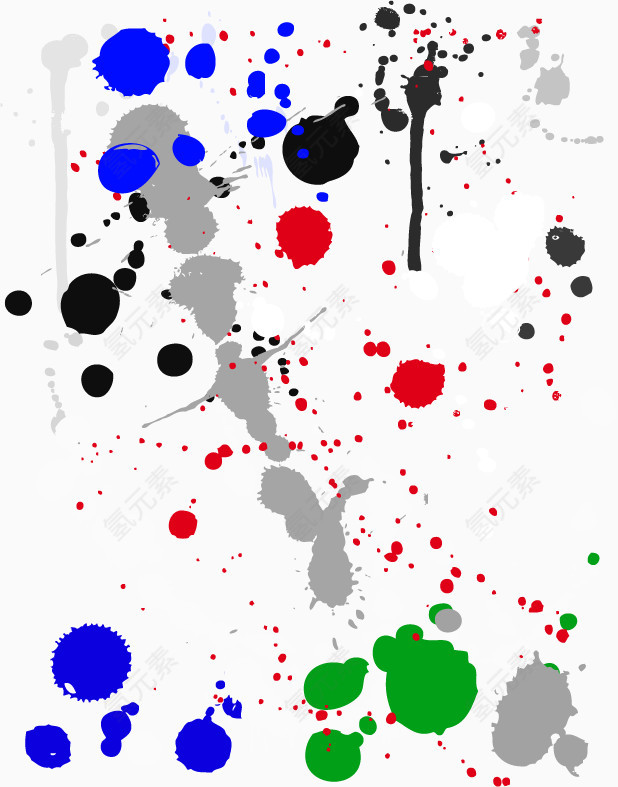 矢量彩色墨汁喷溅