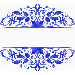 矢量手绘蓝色标签