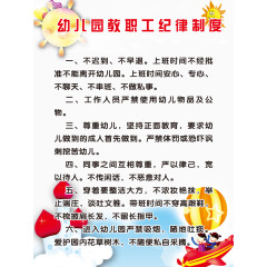 幼儿园教职工纪律展板