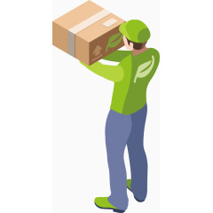 矢量创意设计物流快递员送货图