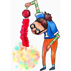 放鞭炮人物素材