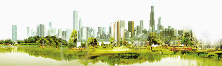 青山湖畔楼房实物素材