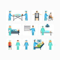 手术检查人物矢量图