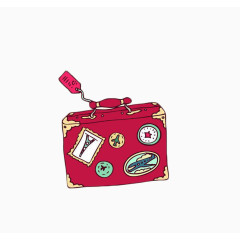 枚红色卡通可爱行李箱