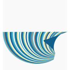 圆环 半圆环 背景装饰 蓝绿色 矢量图