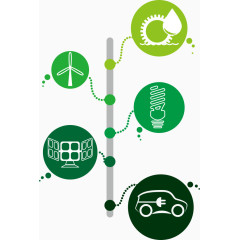 矢量绿色统计图表