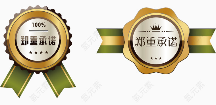 华丽郑重承诺矢量图