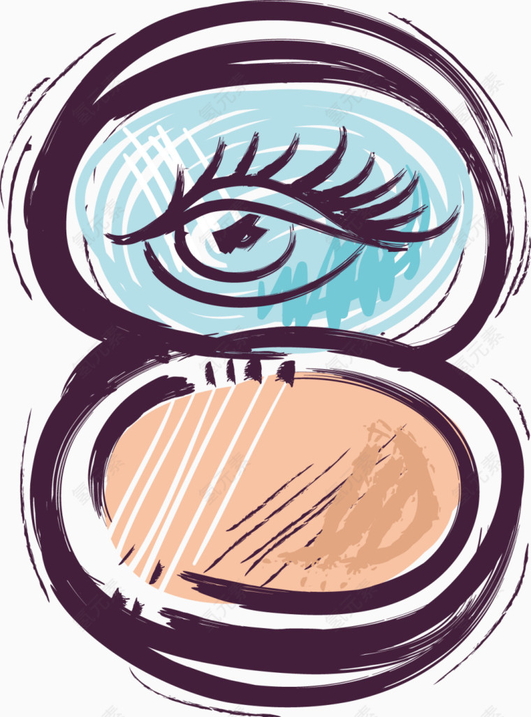 矢量创意设计女性化妆镜子图