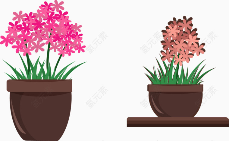 红花陶瓷花盆