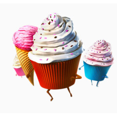 创意站立行走的冰激凌