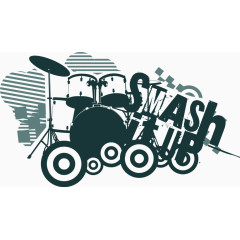 架子鼓印花矢量图