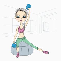 矢量举重女孩