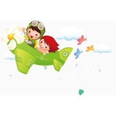 开飞机的小朋友