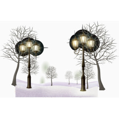 冬季森林矢量大雪