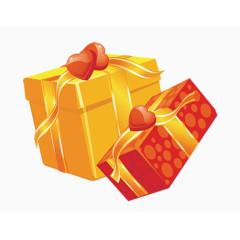 红色橙色礼物盒