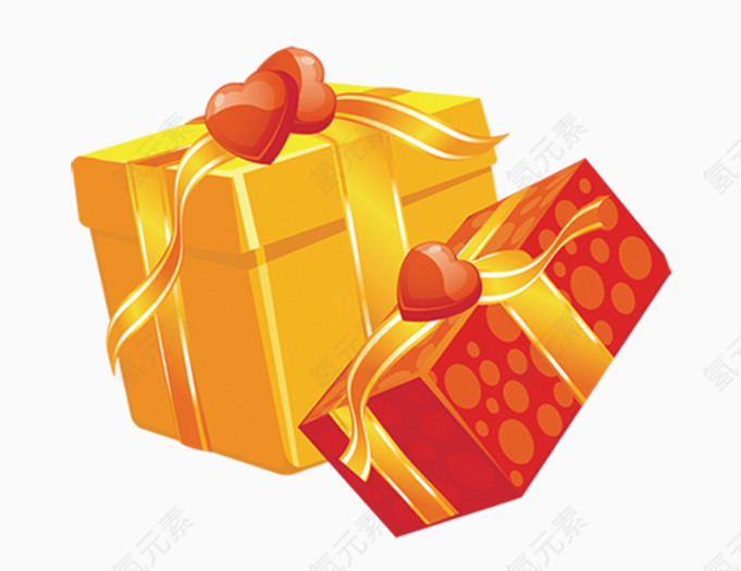 红色橙色礼物盒