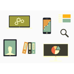 扁平化办公用品矢量图