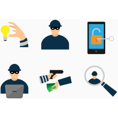 黑客间谍安全小偷密码的网络