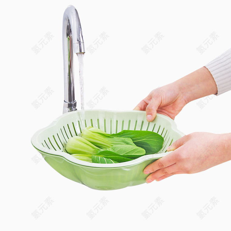 正在清洗的蔬菜素材