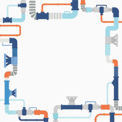 卡通矢量水管边框