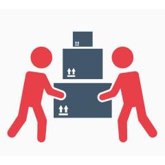 矢量2个快递人员搬运货物