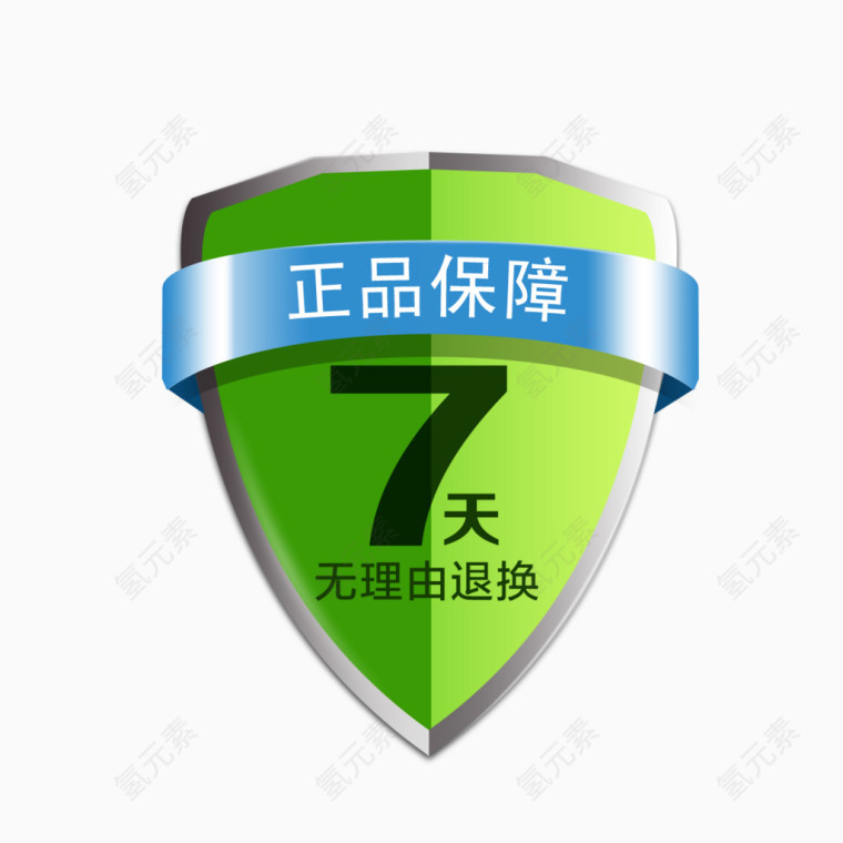 正品保证七天无理由退换货盾牌
