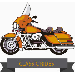 时尚橙色摩托车矢量素材