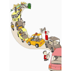 城市交通堵车宣传图