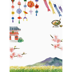 日本背景装饰元素