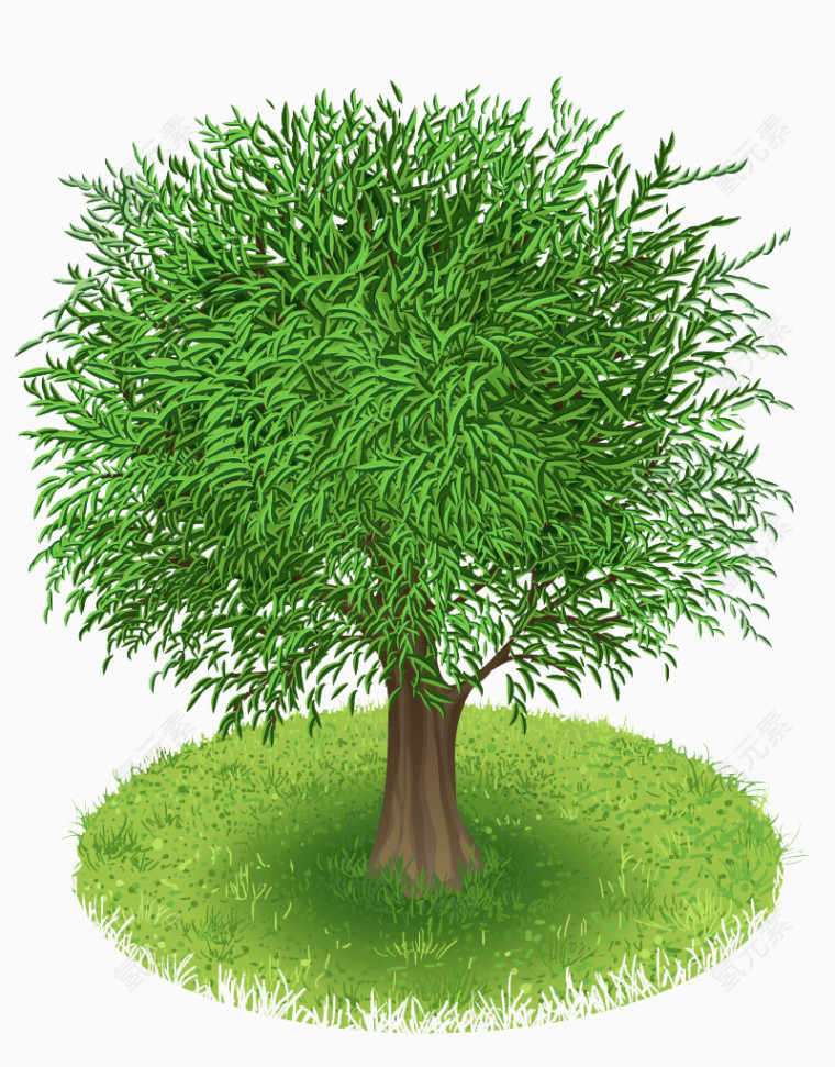 卡通繁茂树木矢量素材