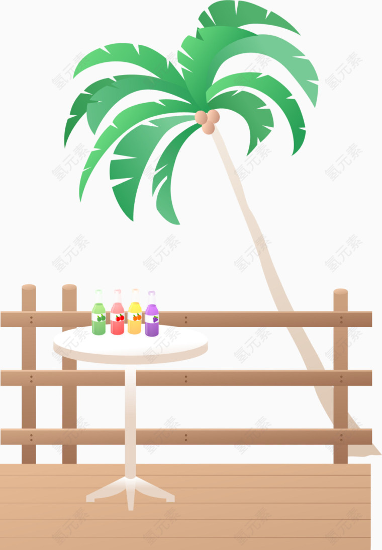 矢量手绘海边