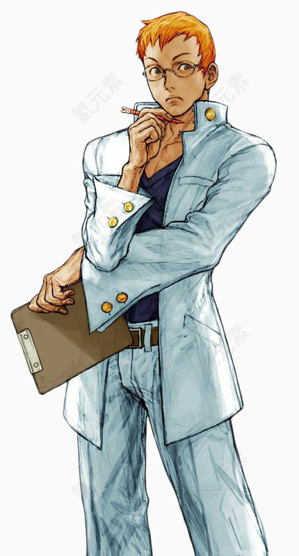 正在思考的帅气男少年