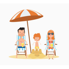 可爱卡通一家人