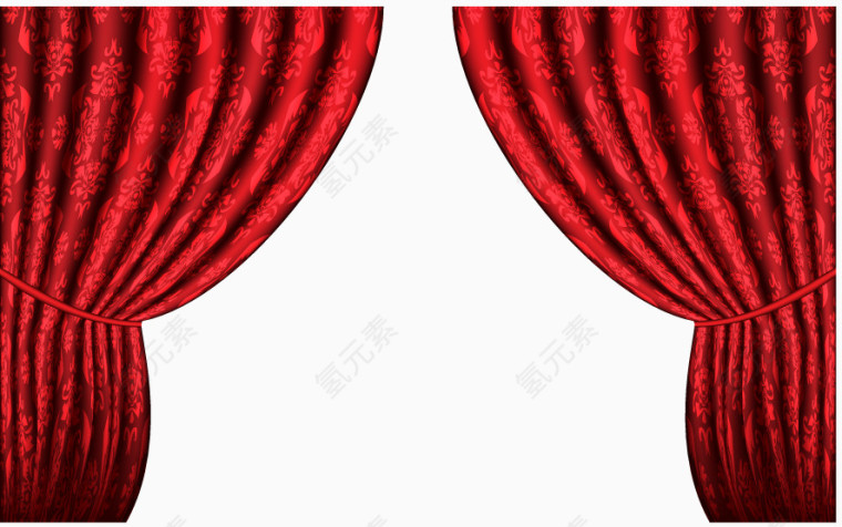 矢量红色帘幕