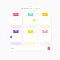 彩色日程表素材