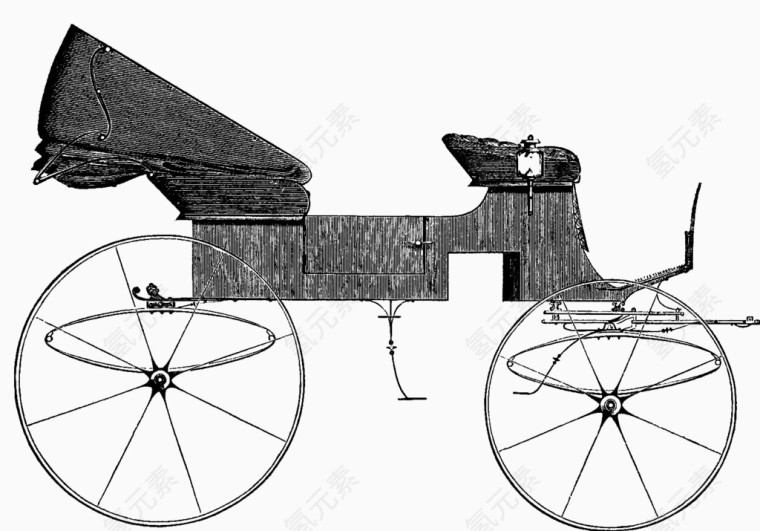 手绘欧式古典车