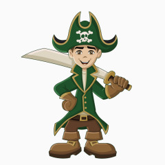 矢量卡通海盗帅哥盗贼