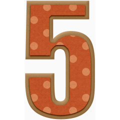 橙色波点数字5