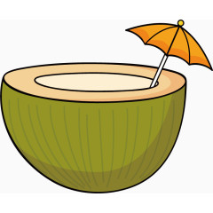 矢量卡通椰汁
