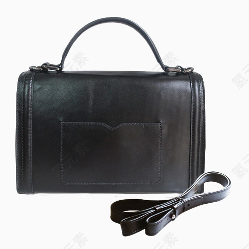 陈璐璐黑色方意包背面