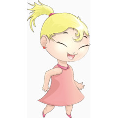 微笑的卡通女孩