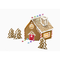 卡通圣诞姜饼屋矢量素材