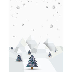 下雪山峰树木入冬素材