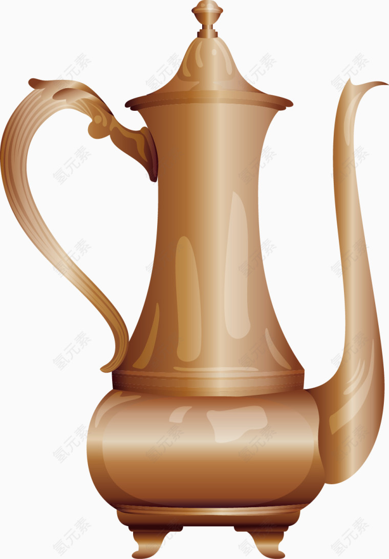 矢量手绘茶壶