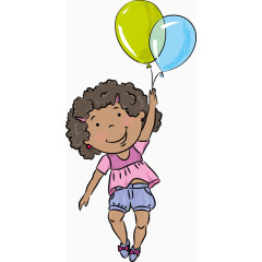 玩气球的小女孩