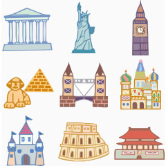 扁平建筑集合素材